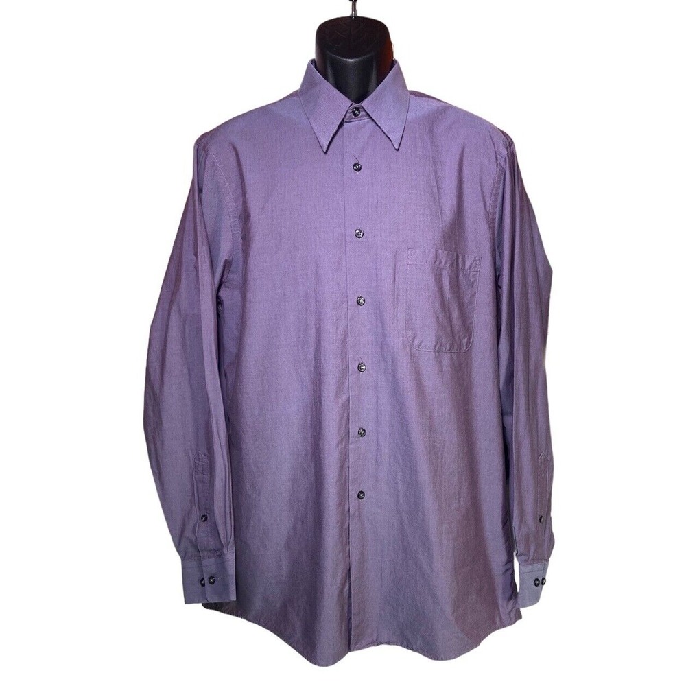 CALVIN KLEIN BUTTON DOWN PURPLE SHINE LONG SLEEVE SHIRT MEN'S SIZE 16 34/35